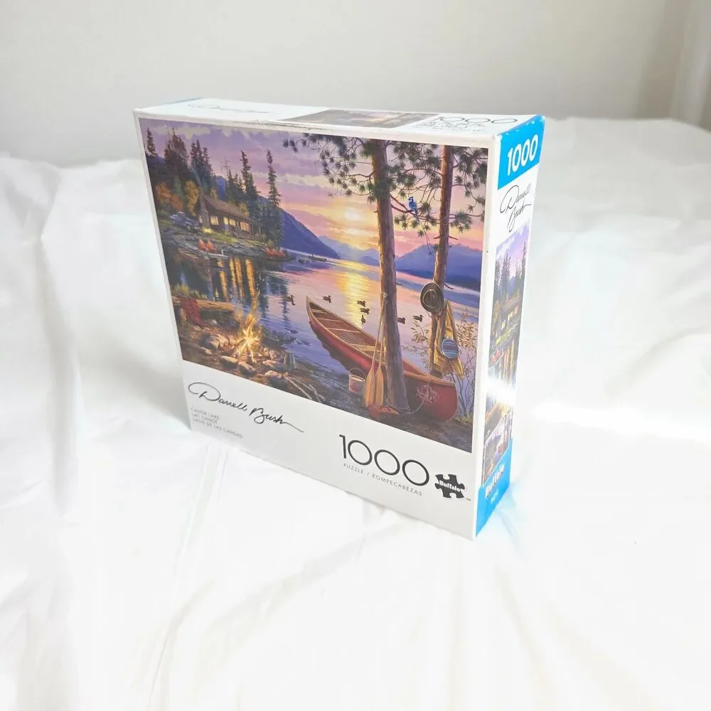 Buffalo Games Canoe Lake 1000 Piece Puzzle Darrell Bush Complete Scenic
